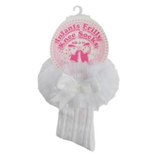 GS218-W: White Knee-Length Tutu Socks (NB-24 Months)